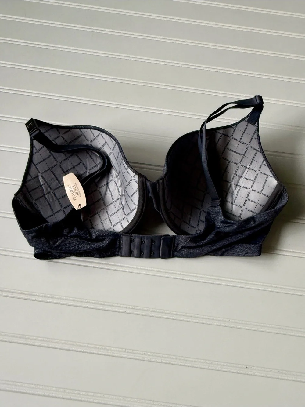 Victoria's Secret Heathered Navy Padded Perfect Coverage 36 D bra - Picture 2 of 2